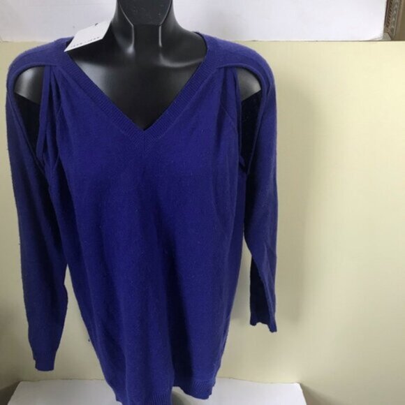 John +Jenn NEW Crew Neck Open Shoulder CutOut Sweater Tunic Top Soft Knit Soft S - Picture 8 of 16